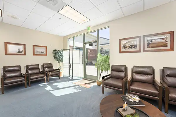 The bright, patient waiting area at Highridge Dental Care